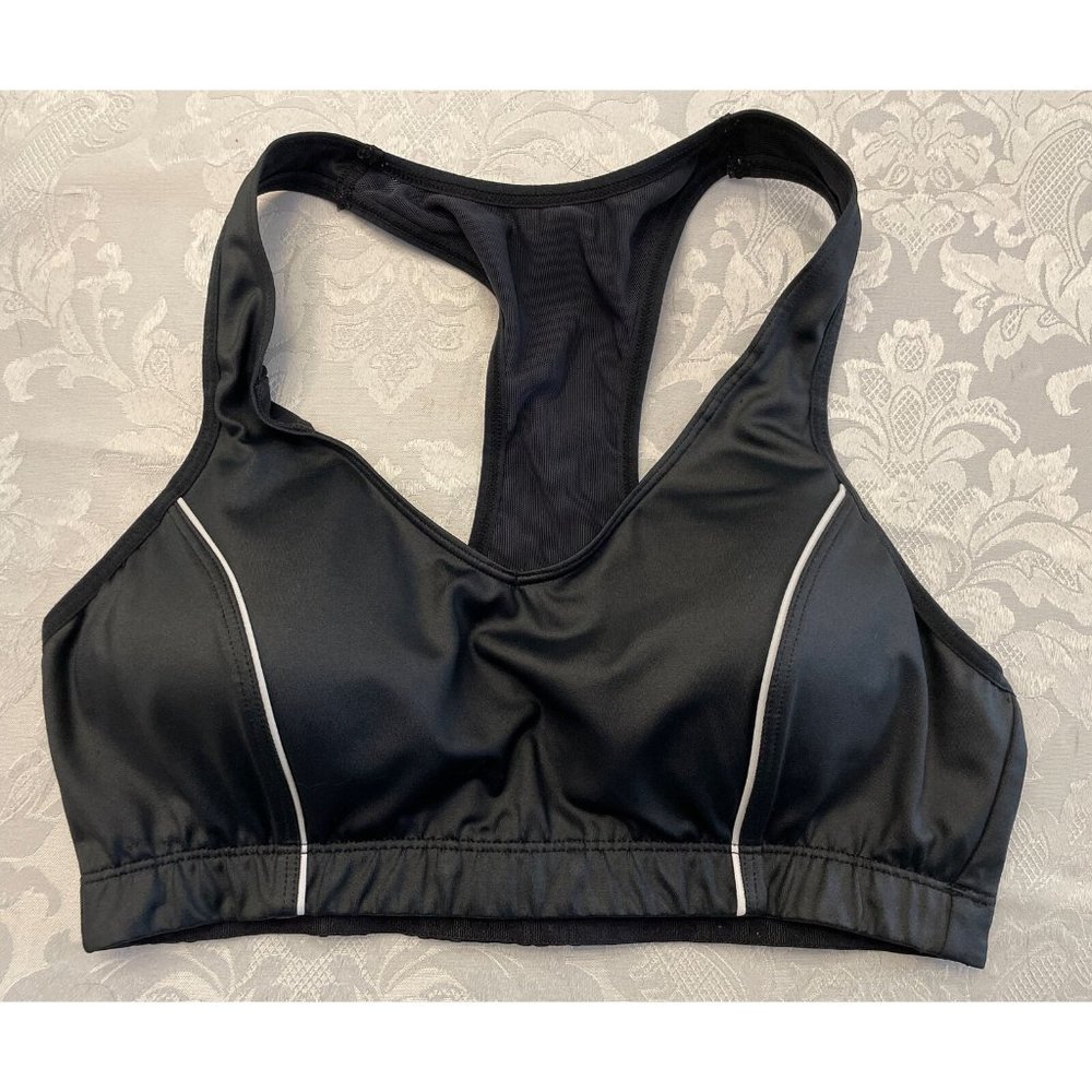 Moving Comfort Sz Med Black Sports Bra Vixen Wire Free Polyester 300290